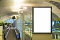 Mock up Poster media template Ads display in Subway station escalator Royalty Free Stock Photo