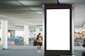 Mock up Poster media template Ads display in Subway station escalator Royalty Free Stock Photo