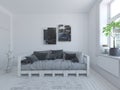 Mock up poster modern comfortable living room with a wide and soft sofa