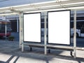 Mock up Posters Signboard Banners at Bus stop Media Advertisement Royalty Free Stock Photo