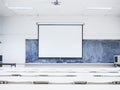 Mock up presentation Screen Seminar room interior Seat row Business training Royalty Free Stock Photo