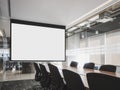 Mock up projector screen Presentation interior Meeting room Business office Royalty Free Stock Photo