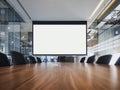 Mock up projector screen Presentation interior conference room Business meeting Office building Royalty Free Stock Photo