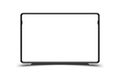 Mock-up realistic black TV monitor on a white background. Flat vector illustration EPS 10 Royalty Free Stock Photo