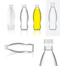 Mock up Realistic Plastic Transparent Packaging Product For Soft Drink or Water Juice Bottle isolated Background. Royalty Free Stock Photo