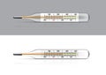 Mock up Realistic Thermometer Medical for fever check. Hospital Tool concept design on white background. Object Vector
