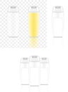 Mock up Realistic Transparent Plastic Cosmetic Bottles for Soap or Shampoo Set Background Illustration