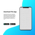 Mock up screen smarthphone app for download software Royalty Free Stock Photo