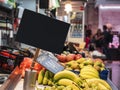 Mock up signage in Supermarket Fresh fruit Banana food product Retail Shopping business