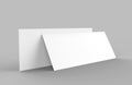 Mock up template blank empty gift voucher card on the grey background. For graphic design or presentation, 3D illustrati