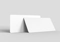 Mock up template blank white empty rounded corners gift voucher card on the grey background. For graphic design or presentation, 3