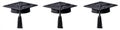 Mock-up template of an educator's hat in black and mortarboard in white. Royalty Free Stock Photo