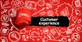 Mock up with torn paper Customer experience text