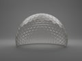 Mock-up transparent glass dome protection Concept or barrier 3d rendering