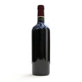 Mock up unlabeled wine bottle white background