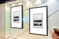 Mock up vertical advertising billboard in black frame Royalty Free Stock Photo