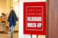 Mock up vertical billboard at the clothing store Royalty Free Stock Photo