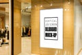 Mock up vertical LED screen advertising at fashion shop Royalty Free Stock Photo