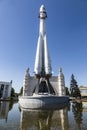 A mock-up of the Vostok launch vehicle on the territory of the VDNH near the Kosmos pavilion. Moscow