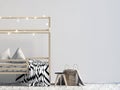 Mock up wall in interior of the child. sleeping place Royalty Free Stock Photo