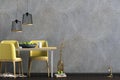 Mock up wall in interior with dining area. living room modern Royalty Free Stock Photo