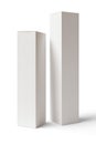mock-up of white cardboard rectangular packaging boxes, on a light background Royalty Free Stock Photo