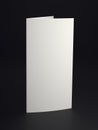 Mock up white folded paper on black background Royalty Free Stock Photo