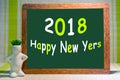 Mock up, on wooden markers background, and background for insertion, 2018, happy new yers Royalty Free Stock Photo