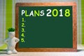 Mock up, on wooden markers background, and background for insertion, 2018, happy new yers, plans Royalty Free Stock Photo