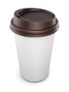 Mock up for your design disposable cups for coffee with lid on w Royalty Free Stock Photo