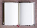 Mocked up Blank book page top view