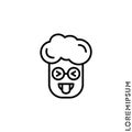 Mocking Funny Humor Eyes Closed Emoticon boy, man Icon Vector Illustration. Outline