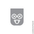 Mocking Funny Humor Eyes Closed Emoticon Icon Vector Illustration. Style. Gray on white