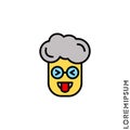 Mocking Funny Humor Eyes Closed yellow Emoticon boy, man Icon Vector Illustration