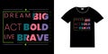 Dream big act bold love brave, Be success Royalty Free Stock Photo