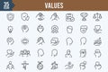 Values, Ethics, and Morality Line Icon Set Royalty Free Stock Photo