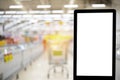 Mockup advertising board in front of supermarket Blank Royalty Free Stock Photo