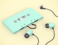 Mockup audio music retro green cassette tapes