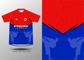 Mockup background for sports jersey red blue abstract karate kungfu patern