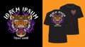 Balinese tiger head traditional tattoo poster and t-shirt design