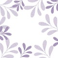 Mockup beautiful delicate purple leaf frame for decor and invitations