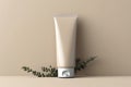 Mockup Of Beige Tube Featuring Natural Plant Cosmetics