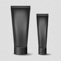 Mockup of big and small 3d cream tubes