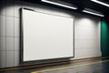 Mockup of billboards, posters, blank white screens and leds in subway stations for advertising. Royalty Free Stock Photo