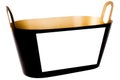 Mockup black and gold Champagne bucket golden empty with blank paper label white mock up for promotional branding Royalty Free Stock Photo