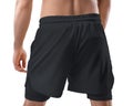 Mockup of black undershorts with elastic underpants compression line, sportswear with elasticated waist, for design, pattern