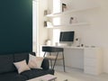 Mockup black wall in hipster room Royalty Free Stock Photo