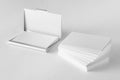 Mockup of blank business cards stack and cardholder Royalty Free Stock Photo