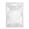 Mockup Blank Filled Retort Foil Pouch Bag Packaging With Zipper, Hang Slot. Medicine Drugs Or Food Product. Illustration