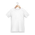 Mockup Blank Mens Or Unisex Cotton T-Shirt. Front View. Illustration Isolated On White Background. Mock Up Template Royalty Free Stock Photo